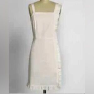 MODCLOTH Get Ready to Ruffle Mini White Sundress Sleeveless Dress New NWT sz 10